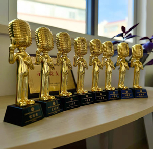 Trofeo de 7x28m, micrófono de buena voz, premio, micrófono de resina de cristal, trofeo, micrófono de oro, plata, bronce, trofeo, MH-NJ0158 - Product Image 6