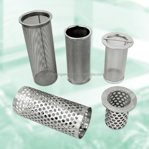 OEM 304 thép không gỉ đục lỗ giỏ lưới lọc màn hình hai lớp dệt ống xi lanh cho lọc dầu nước - Product Image 1