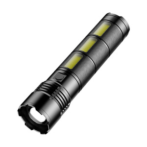 Linterna de aluminio de largo alcance para exteriores con luz lateral COB, iluminación potente con zoom para camping - Product Image 4