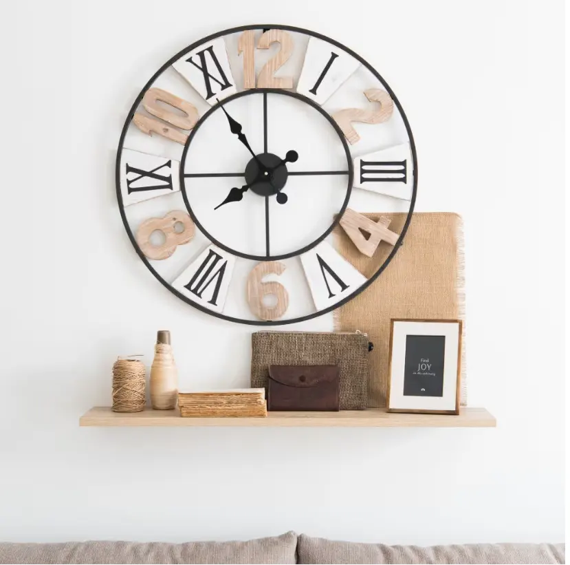 Wooden Wall Clock Wholesale Factory Price Roman Numeral Home Decor Wooden Wall Clocks Antique