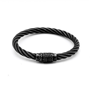 Yunnique – Bracelet en fil torsadé en acier inoxydable, fermoir magnétique rétro, design rétro, pour hommes et femmes, bijoux, cadeau - Product Image 1
