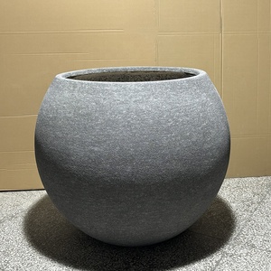 Pots de fleurs ronds en fibre de verre faits à la main, style nordique simple, grands, pour l'intérieur et l'extérieur, écologiques, pour centres commerciaux et cafés - Product Image 5