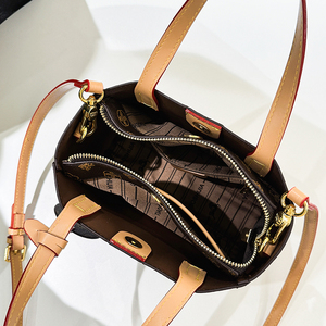 Bolso Tote de Cuero PU de Alta Gama para Mujer, Estilo Vintage, con Cierre de Cremallera, Diseño Antirrobo Portátil, Forro de Poliéster - Product Image 2