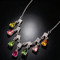 Bijoux fins en argent sterling 925 avec tourmaline naturelle de luxe personnalisée, cadeau pour femme pour les banquets et les mariages