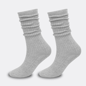 Sonbahar kadın beyaz ve siyah düz renkler örgü yüksek tüp ekip botları Slouch çorap ucuz - Product Image 3