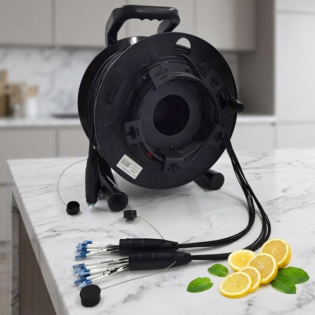 Communication Cable Tactical Single Mode 2 4 6 8 Cores Fiber Optic Cable Armored Cable Portable Retractable Fiber Optic Cable