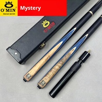 O'MIN misterio nuevo alma split taco de billar sin pintura mango trasero Snooker negro ocho hecho a mano Taco de madera de fresno