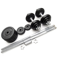 Kits d'Haltères et Barres de Musculation Ajustables en Acier et Caoutchouc de 15 kg à 50 kg pour Équipement de Fitness – Ensemble Complet