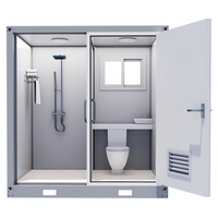 Cabina WC Prefabbricata Modulare CE per Uso Intensivo, Bagno Mobile Integrato con WC e Lavandino, Ideale per Servizi Igienici Esterni