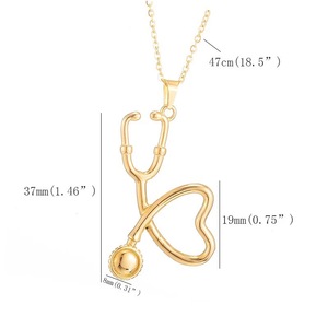 Nuevo diseño creativo corazón estetoscopio collar clavícula colgante para médicos y enfermeras regalo del Día de San Valentín - Product Image 4