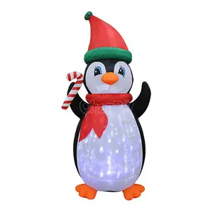 7 футов надувной Рождественский надувной пингвин с мерцающими огнями наружные комнатные праздничные украшения