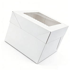 Boîtes à gâteaux en carton blanc de 8 pouces avec fenêtre transparente pour pâtisseries et produits de boulangerie, vente en gros, protection de l'environnement, best-seller - Product Image 2