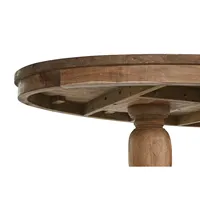 Table à manger en teck 220x110x78cm Double Support Naturel
