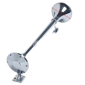 Klaxon à air long chromé 640 mm 12V 24V pour voitures, camions, fourgonnettes et navires - Product Image 1