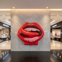 Modèle de bouche gonflable géant rouge avec longue langue pour la décoration de scènes de concert