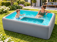 Rechteckiger Aufblasbarer PVC-Swimmingpool für Kinder & Erwachsene Outdoor-Pool Langlebig & Tragbar