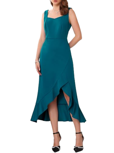 Vestido de Noche con Volantes Estilo Europeo para Mujer, Nuevo Estilo 2026, con Cuello en V y Blusa de Manga Larga - Product Image 1
