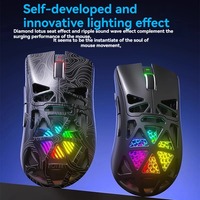 Ratón Inalámbrico para Juegos AULA SC580, 3 Modos (BT, 2.4G, Cableado), 10000 DPI, Ligero, Hueco, Programable, para PC Gamer