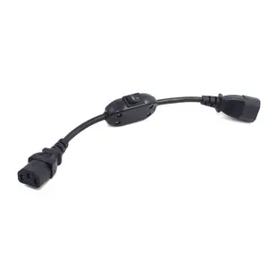 Supply Server Extension Power Cord IEC 320 C13 to C14 male to female with 10A On/Off Switch Power Adapter Cable