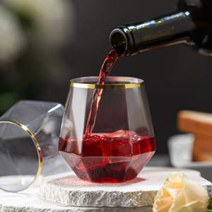 Verres et Gobelets Incassables en <span class=keywords><strong>Plastique</strong></span> PET <span class=keywords><strong>Réutilisable</strong></span> de 355 ml, Bord Doré, Sans Pied, pour Bar, Fête, Soda, <span class=keywords><strong>Champagne</strong></span> et Whisky - Product Image 3