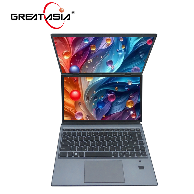 OEM New Novel 14+14 Inch Touch Screen Dual Screen Laptop 16GB DDR4 Intel Processor 1TB+512GB DDR5 College Students Business Use