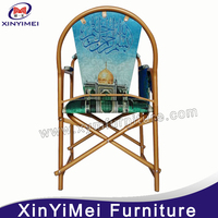 Venta al por mayor apilable uso musulman sillas de oracion con reposabrazos metal silla de la Iglesia
