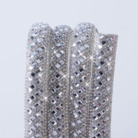 Sandales à la mode personnalisées décoration bande de cristal semi-ronde cordon strass corde pour chaussures
