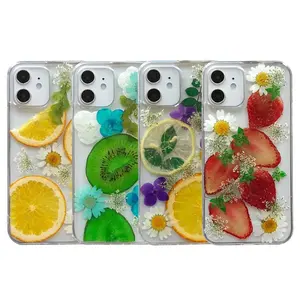 Unique Soft TPU Pressed Real Fruit Cell Phone Case Compatible with iPhone Xs Max