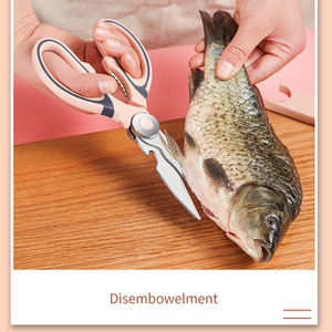 Ciseaux de tailleur multifonctionnels industriels robustes en acier inoxydable à bord dentelé, poignée souple, tranchants, pour le bureau, la maison, l'école - Product Image 6