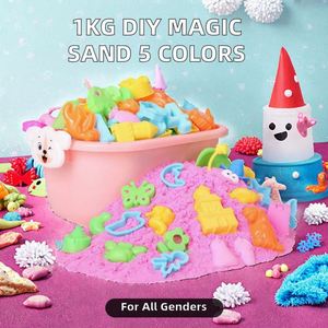 1kg Factory Direct 5-<b>Color</b> Magic <b>Sand</b> Customizable Packaging Anti-Beach Playdough Slime Inspired Toy for Children's Creative - Product Image 2
