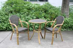 Set <span class=keywords><strong>da</strong></span> Pranzo in Rattan con Sedie Impilabili per Giardino e Ristorante, Sedie <span class=keywords><strong>da</strong></span> Esterno in Vimini a Prezzo all'Ingrosso - Product Image 2