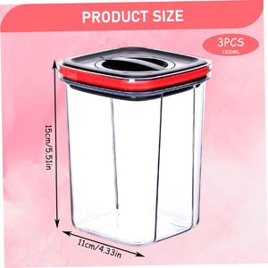 Organisateur de céréales de grande capacité pour la cuisine, récipient de stockage de nourriture sèche en plastique PET avec couvercle, moulé par injection - Product Image 4