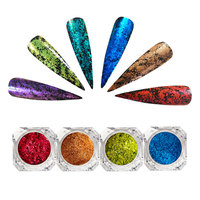 Marque Mcess échantillons gratuits miroir doré chrome pigment ongles flocons pour cosmétiques vernis à ongles
