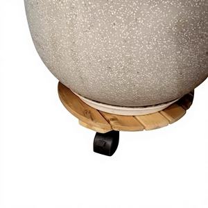 Support à plantes carré roulant de 12 pouces, traditionnel, minimaliste, en bois d'acacia, écologique, léger, capacité de 80 kg, roues, pots de fleurs - Product Image 1