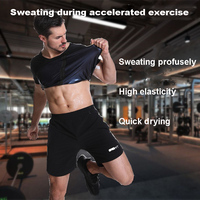 T-shirt de compression personnalisé enduit d'argent costume de sauna sportif sur le devant pour les vêtements de transpiration du ventre de fitness