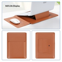 Sac pour ordinateur portable en PU/cuir, multifonctionnel, dissipation de chaleur, imperméable, durable, 14/15 pouces, housse pour ordinateur portable personnalisée avec support