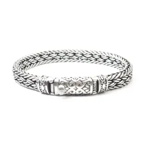 New Arrival 925 Sterling Silver 9 MM Handmade Weaving Jewelry Bracelet For Men