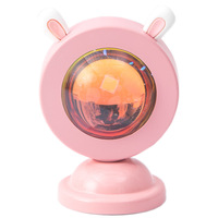 Lampe de coucher de soleil rose Rechargeable à télécommande personnalisable, Mini lampe d'atmosphère