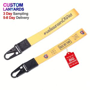 Custom PVC logo Nylon Short Wrist Lanyard Keychain Strap Patches Keychain - Product Image 1