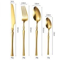 Ensemble de couverts de luxe en acier inoxydable doré, couteau, cuillère, fourchette, baguettes, compatible lave-vaisselle