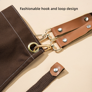 Waterafstotende, ademende, op maat gemaakte logo witte keukenchef BBQ gewassen canvas schort zonder mouwen voor catering en restaurants - Product Image 4