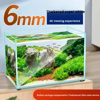 Aquarium intelligent moderne pour salon, petit, rectangulaire, ultra-blanc, en verre, écologique, pour betta, tortue, plantes aquatiques, bureau
