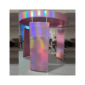 Professional Event Supplier Inflatable Photo Booth Led Light Curved Inflatable Photo Booth Wall Inflatable Cabin For Sale Party