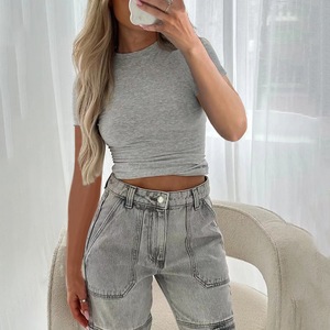 Camisetas Básicas Personalizadas Y2k Blancas de Lujo, Camiseta de Verano, Camisetas Cortas para Mujer, Camisetas de Moda de Manga Corta - Product Image 4