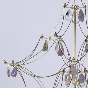 Natural Crystal Pendant Chandelier Decorative Brass Hanging Lamp Luxury Artistic Ceiling <b>Light</b> for <b>Dining</b> Room Living Room Hotel - Product Image 5