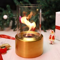 Lampe à alcool moderne en métal Inno-living TT-15, bioéthanol, foyer d'intérieur sur table, autoportant, flamme de 30 cm, 1 heure de combustion
