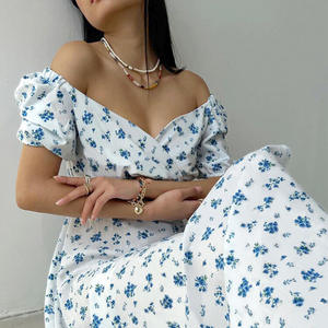 Abito estivo donna elegante in Chiffon stampa floreale <span class=keywords><strong>lungo</strong></span> Maxi abito Vintage con spacconate <span class=keywords><strong>laterali</strong></span> abiti estivi Sexy per donna 2024 - Product Image 3