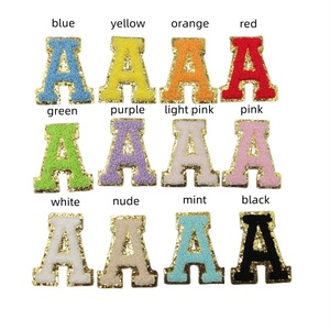 Direct Factory Wholesale Custom Colorful 6CM Chenille Letter <strong>Glitter</strong> <strong>Patch</strong> Ready to Ship A-Z All Letter Iron on Towel <strong>Patch</strong> - Product Image 4