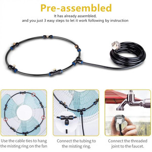 Kits de brumisation pour ventilateur de refroidissement extérieur, avec buse de brumisation, ventilateur refroidisseur <span class=keywords><strong>d</strong></span>'eau, moteur de ventilateur en acier inoxydable de haute qualité, pour refroidisseur <span class=keywords><strong>d</strong></span>'<span class=keywords><strong>air</strong></span> - Product Image 5