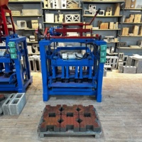 Machine à fabriquer des blocs de béton creux semi-automatique 4-35 avec chariot gratuit, machine électrique de fabrication de briques en ciment